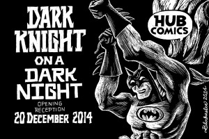 Dark Knight on a Dark Night Hub Comics poster detail by Dan Blakeslee